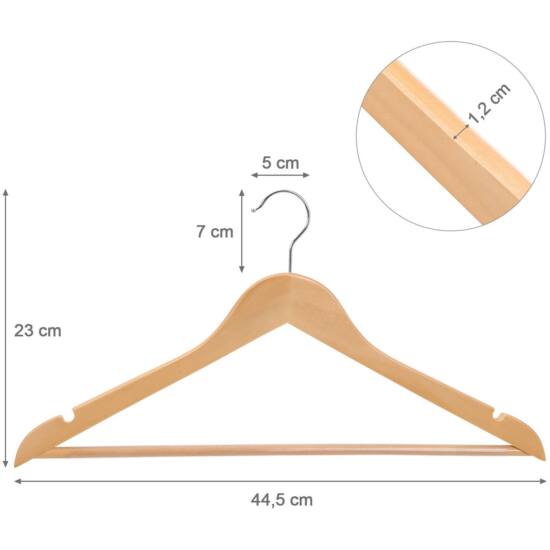 Vešiaky z javorového dreva 44,5 cm, 50 ks-Vashome.sk