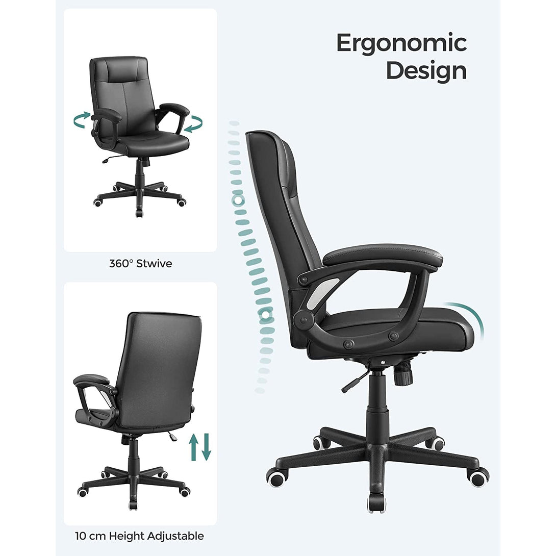 SONGMICS Kancelárska stolička koženková, ergonomická, výškovo nastaviteľná-Vashome.sk